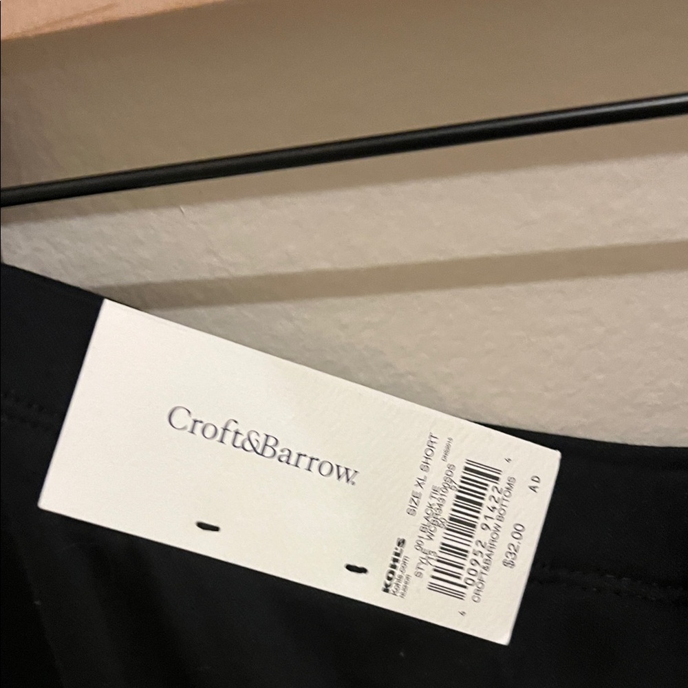 Croft & Barrow Black Stretch Cotton Pull-On Straight Leg Pants Pockets XL Short - Picture 11 of 12